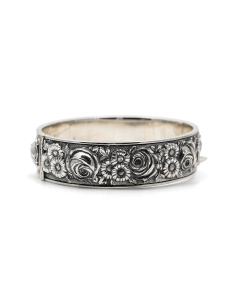 Bracelet Art Nouveau en argent 835 à motifs floraux