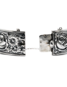 Bracelet Art Nouveau en argent 835 à motifs floraux