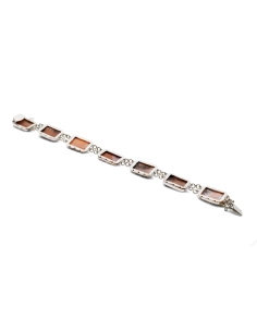 Bracelet Années 70 en argent 800 serti de camées