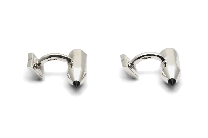 Boutons de manchette "crayon" Années 70 en argent 925