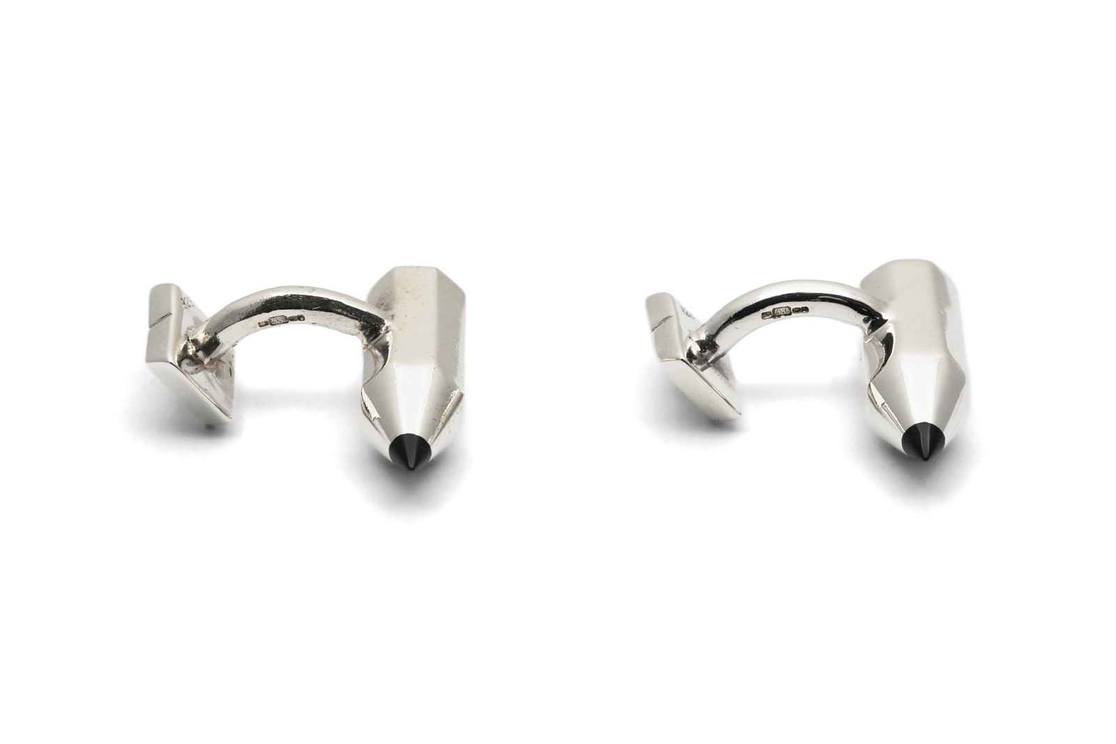 Boutons de manchette "crayon" Années 70 en argent 925