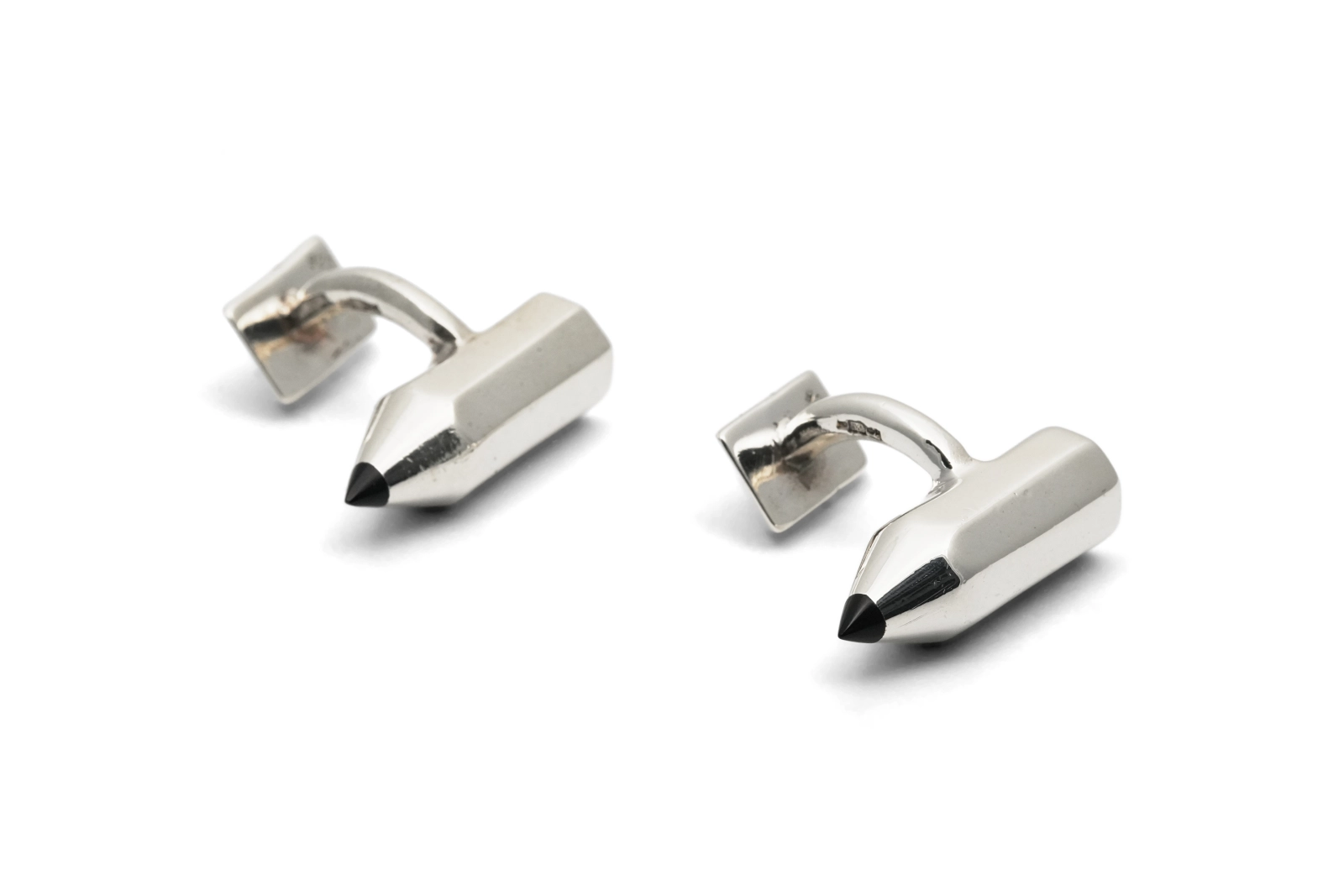 Boutons de manchette "crayon" Années 70 en argent 925