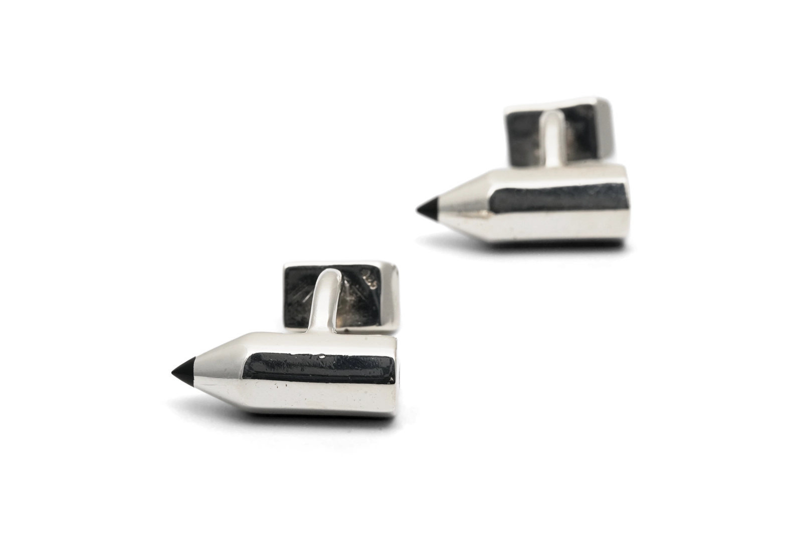 Boutons de manchette "crayon" Années 70 en argent 925