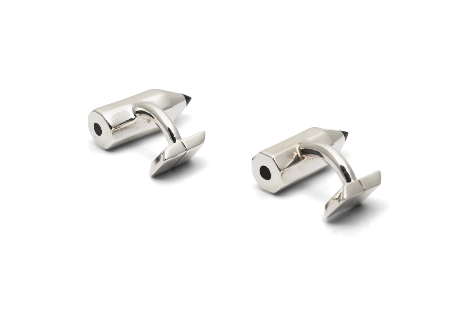 Boutons de manchette "crayon" Années 70 en argent 925