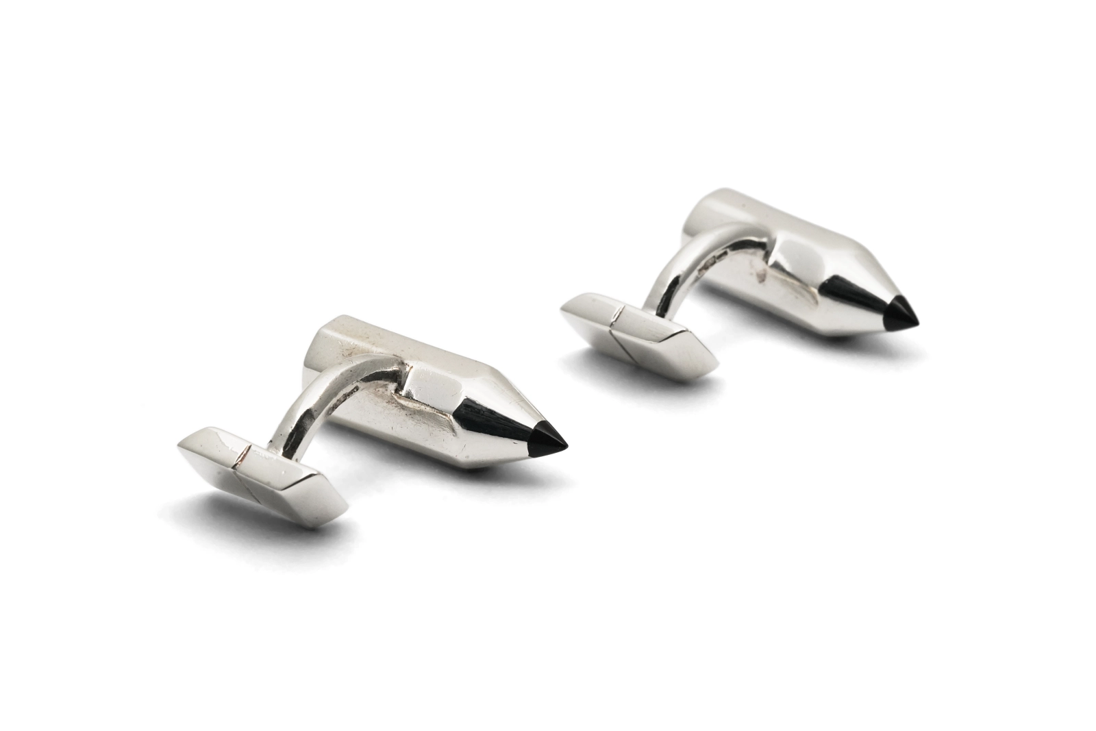 Boutons de manchette "crayon" Années 70 en argent 925
