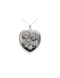 Pendentif Années 50 "Les amoureux de Peynet" en argent