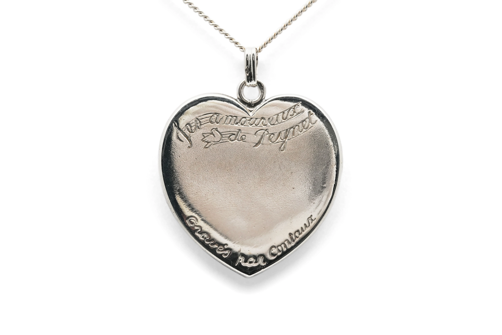 Pendentif Années 50 "Les amoureux de Peynet" en argent