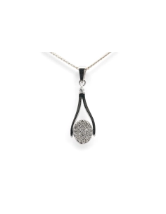Pendentif contemporain en argent 925 serti de zirconiums