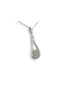 Pendentif contemporain en argent 925 serti de zirconiums