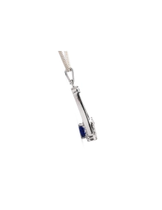 Pendentif contemporain en argent 925 serti de zirconiums