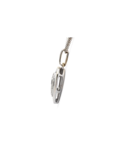 Pendentif cœur contemporain en or blanc 18 carats serti de diamants taille "brillant" (+- 0.12 ct)