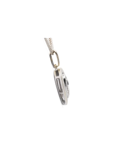 Pendentif cœur contemporain en or blanc 18 carats serti de diamants taille "brillant" (+- 0.12 ct)