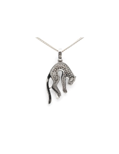 Pendentif Léopard contemporain en argent 925 serti de zirconiums