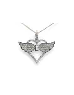 Pendentif contemporain en argent 925 serti de zirconiums