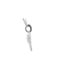 Pendentif contemporain en argent 925 serti de zirconiums
