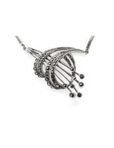 Collier Années 50 en argent 835 serti de marcassites