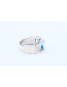 Bague contemporaine en argent 925, sertie d'une topaze-The Vintage Workshop