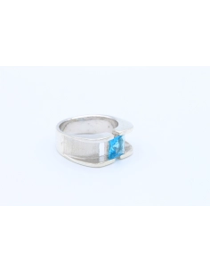 Bague contemporaine en argent 925, sertie d'une topaze-The Vintage Workshop