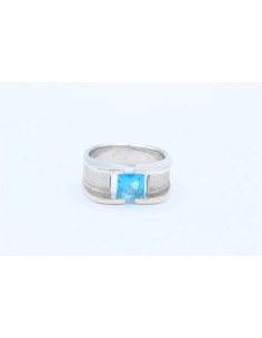 Bague contemporaine en argent 925, sertie d'une topaze-The Vintage Workshop
