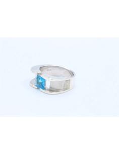 Bague contemporaine en argent 925, sertie d'une topaze-The Vintage Workshop