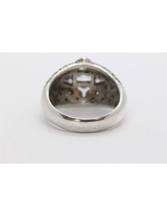 Bague contemporaine en argent 925, sertie de zirconiums-The Vintage Workshop
