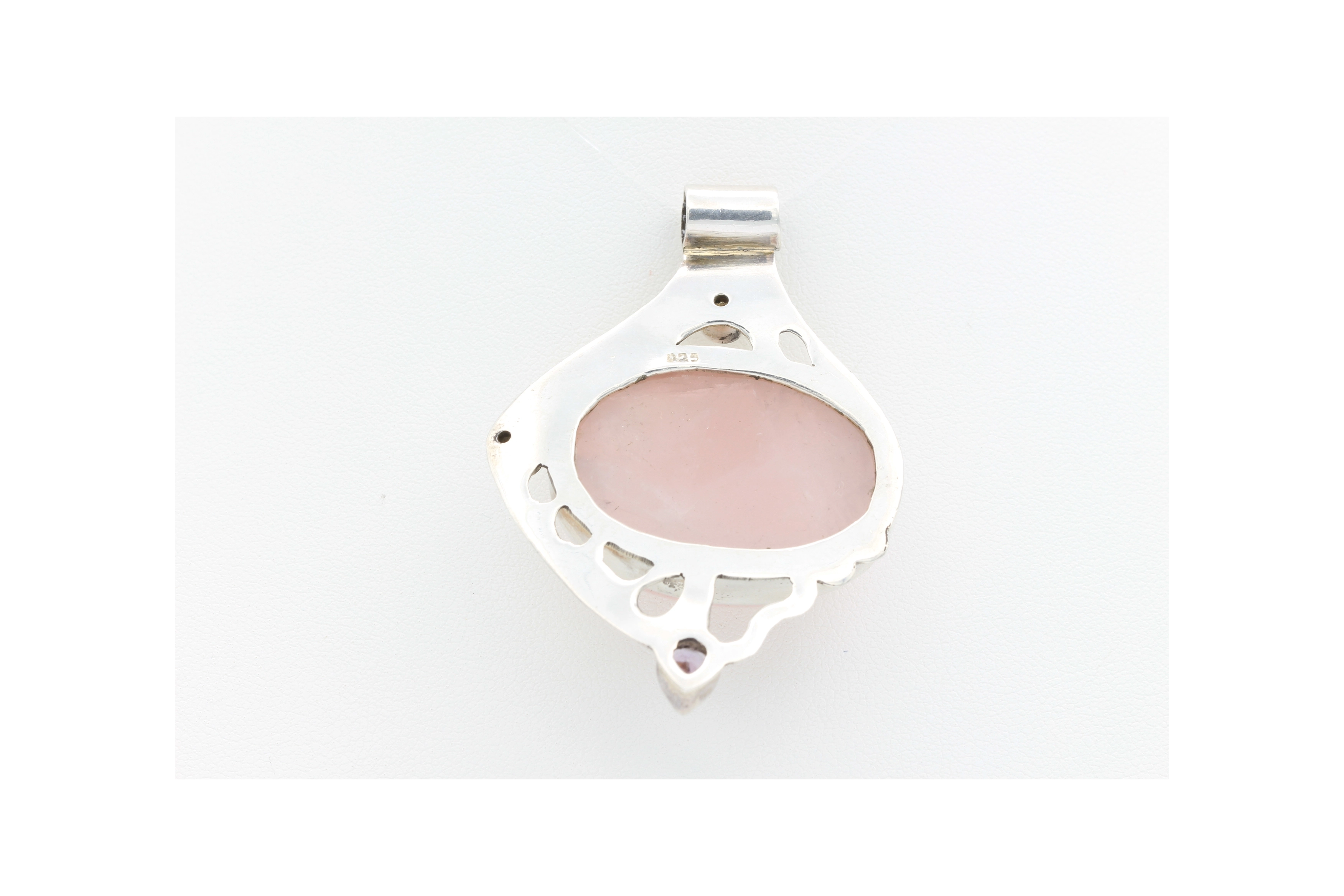 Pendentif en argent 925, serti d'un quartz rose, d'une citrine, d'une topaze et d'une améthyste-The Vintage Workshop