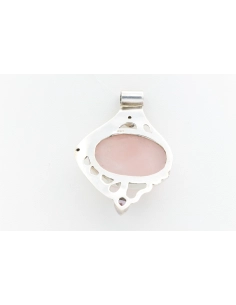 Pendentif en argent 925, serti d'un quartz rose, d'une citrine, d'une topaze et d'une améthyste-The Vintage Workshop