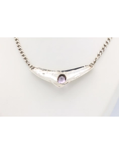 Collier contemporain en argent 925, serti d'une améthyste-The Vintage Workshop