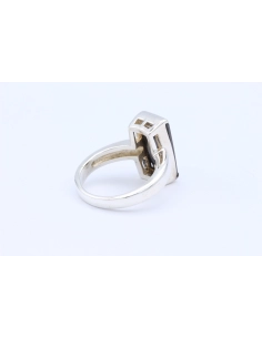 Bague contemporaine en argent 925, sertie d'onyx-The Vintage Workshop