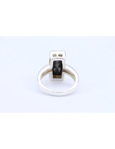 Bague contemporaine en argent 925, sertie d'onyx-The Vintage Workshop