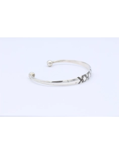 Bracelet Moyen Orient en argent type "esclave" ouvert-The Vintage Workshop