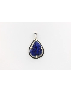 Pendentif contemporain en argent 925 et azurite brute-The Vintage Workshop