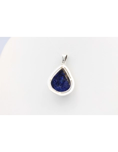 Pendentif contemporain en argent 925 et azurite brute-The Vintage Workshop