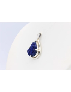 Pendentif contemporain en argent 925 et azurite brute-The Vintage Workshop