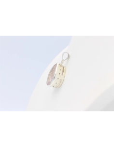 Pendentif contemporain en argent 925 et quartz rose-The Vintage Workshop