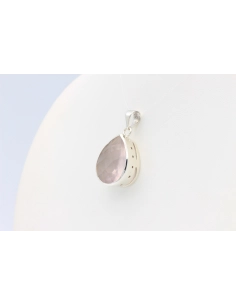 Pendentif contemporain en argent 925 et quartz rose-The Vintage Workshop