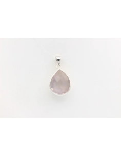Pendentif contemporain en argent 925 et quartz rose-The Vintage Workshop