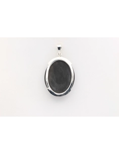 Pendentif contemporain en argent 925 et cabochon de charoïte-The Vintage Workshop