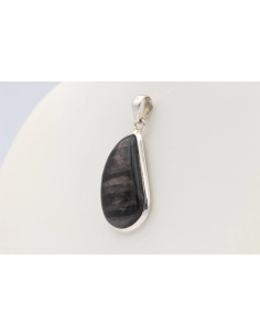 Pendentif contemporain en argent 925 et œil de taureau-The Vintage Workshop