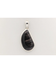 Pendentif contemporain en argent 925 et œil de taureau-The Vintage Workshop