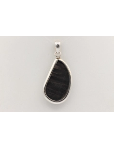 Pendentif contemporain en argent 925 et œil de taureau-The Vintage Workshop