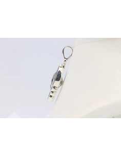 Pendentif contemporain en argent 925 serti de grenat et citrine-The Vintage Workshop