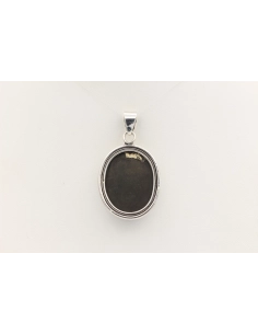 Pendentif contemporain en argent 925 serti d'œil de taureau-The Vintage Workshop