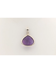 Pendentif contemporain en argent 925 serti d'améthyste-The Vintage Workshop