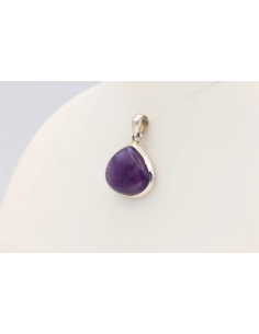 Pendentif contemporain en argent 925 serti d'améthyste-The Vintage Workshop