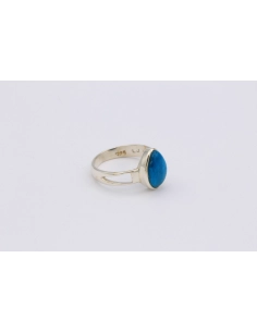Bague contemporaine en argent 925 sertie de cavansite-The Vintage Workshop