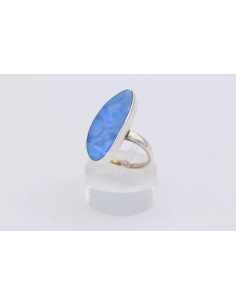 Bague contemporaine en argent 925 sertie d'opale - - 2