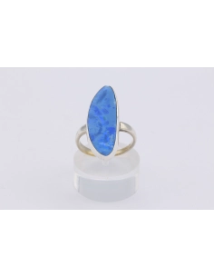 Bague contemporaine en argent 925 sertie d'opale - - 1