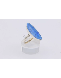Bague contemporaine en argent 925 sertie d'opale - - 6