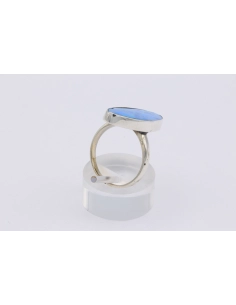 Bague contemporaine en argent 925 sertie d'opale - - 5